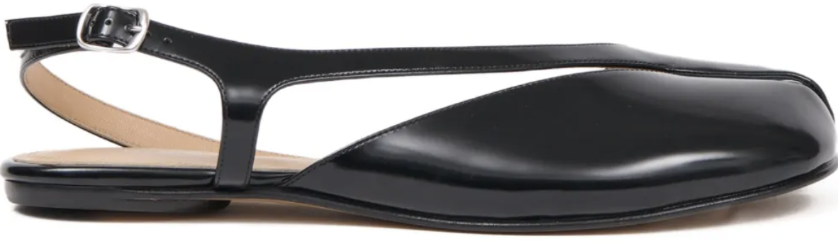 Maison Margiela Tabi Flat Slingback Black Zwart
