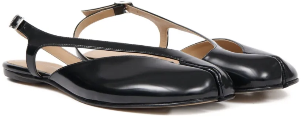 Maison Margiela Tabi Flat Slingback Black Zwart