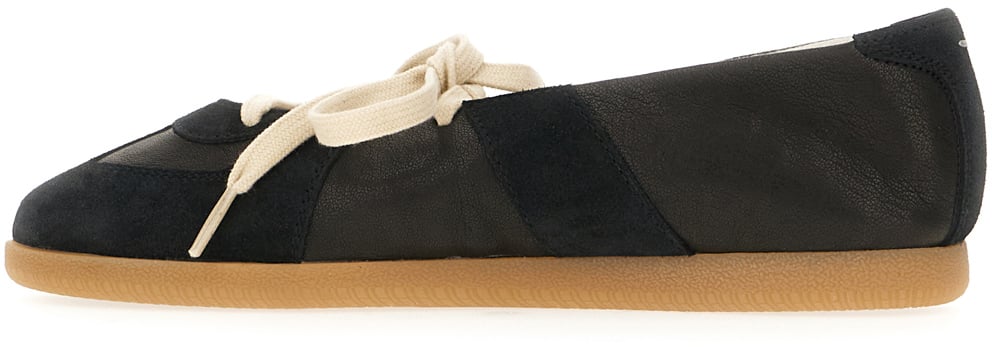 Maison Margiela Black leather ballerinas Zwart