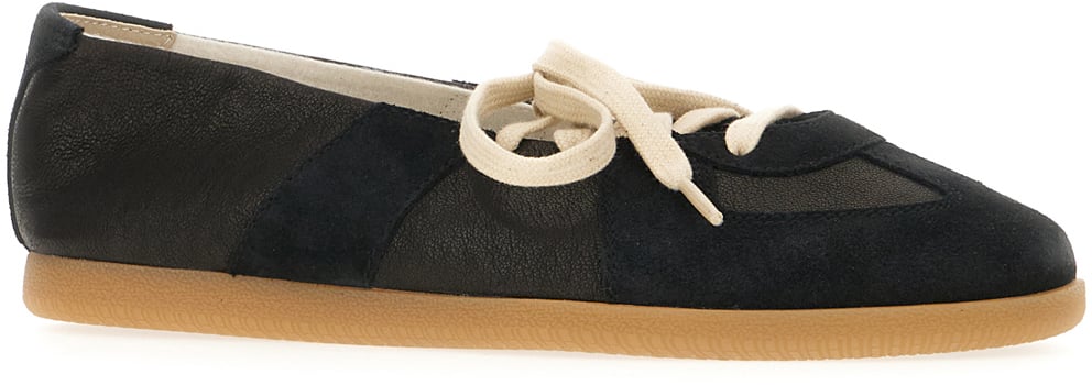 Maison Margiela Black leather ballerinas Zwart