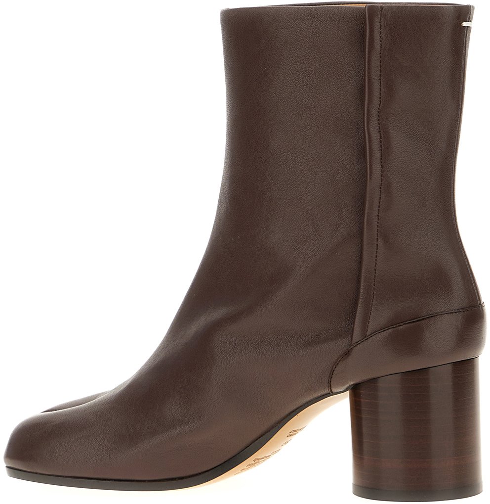 Maison Margiela Brown nappa leather Tabi boots Bruin