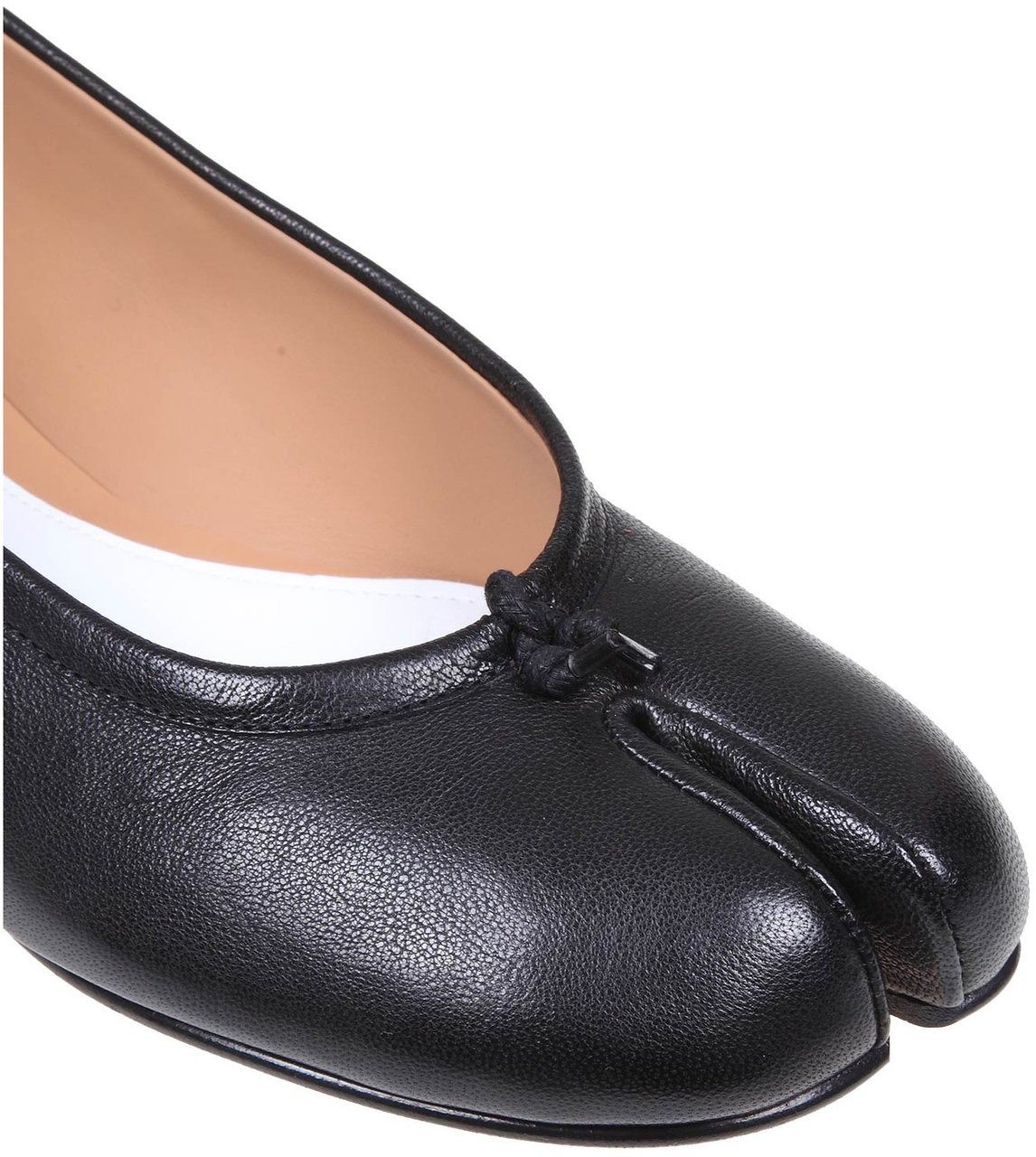 Maison Margiela Maison margiela black color leather tabi ballerina Zwart