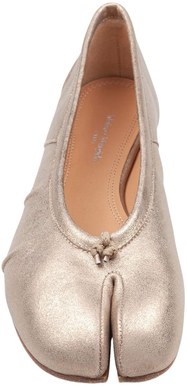 Maison Margiela Maison margiela gold metallic leather tabi ballerina Goud