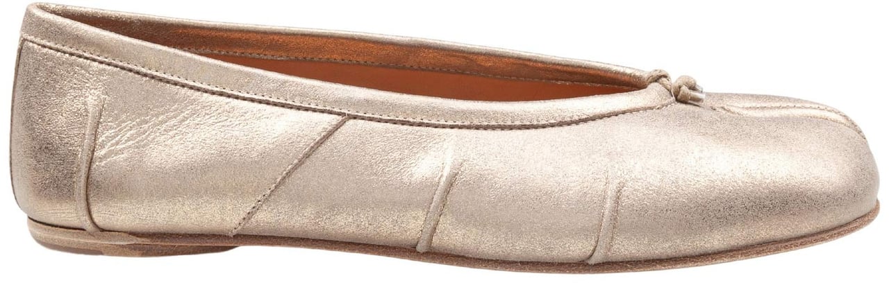 Maison Margiela Maison margiela gold metallic leather tabi ballerina Goud