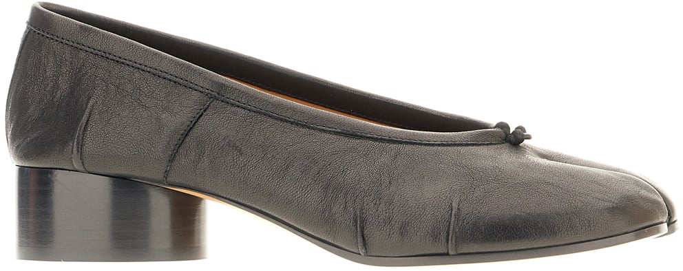 Maison Margiela Black nappa leather Tabi ballerinas Zwart