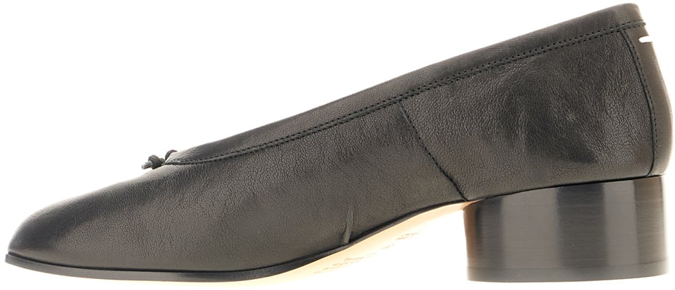Maison Margiela Black nappa leather Tabi ballerinas Zwart