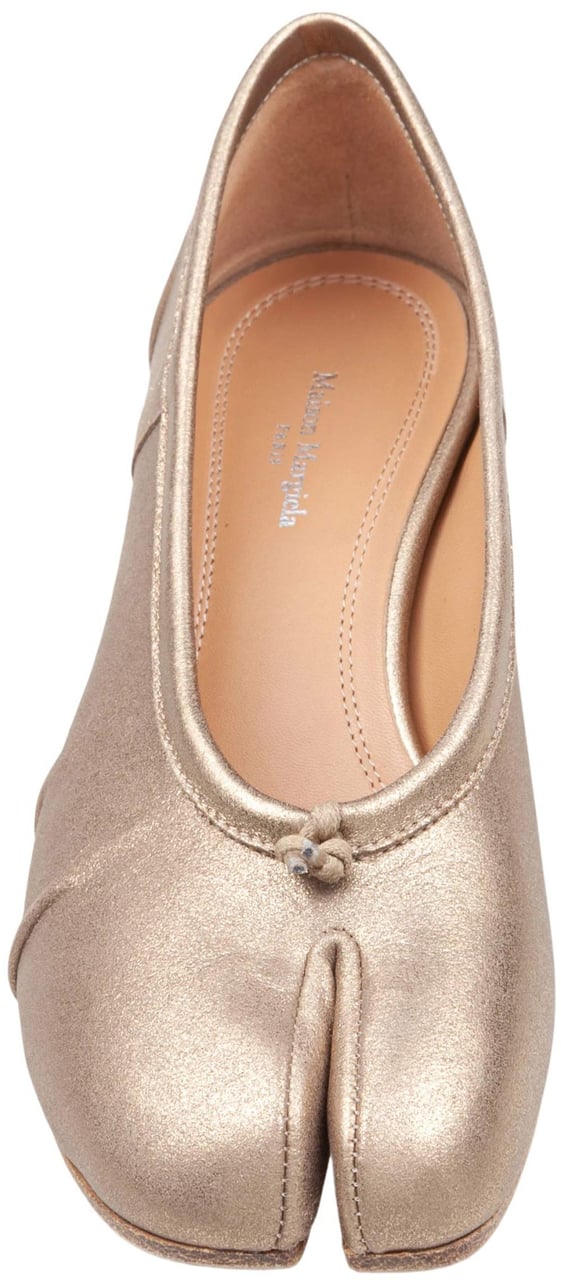 Maison Margiela Maison margiela tabi ballerina flats in metallic leather, gold color Goud
