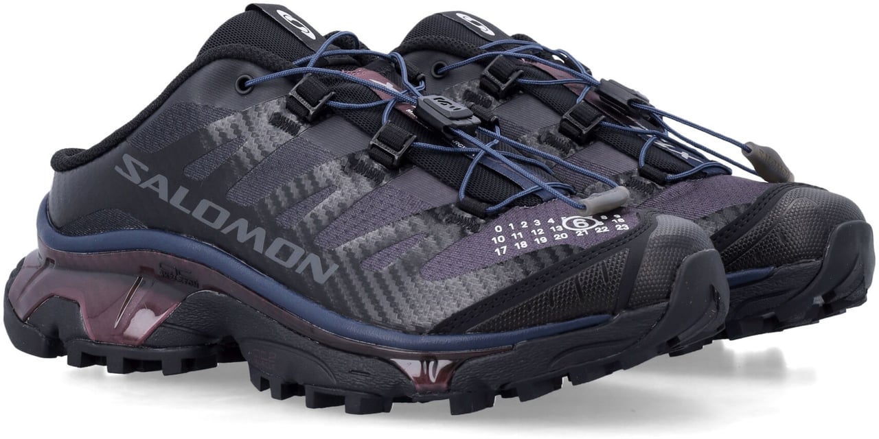 Maison Margiela Xt Mule 4 Mm6 / Salomon Black/Nine Iron/Hunkle Berry Violet Donkergrijs