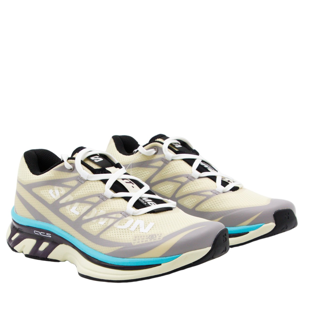 Maison Margiela Green Geometric Pattern Translucent Sneakers Neutraal