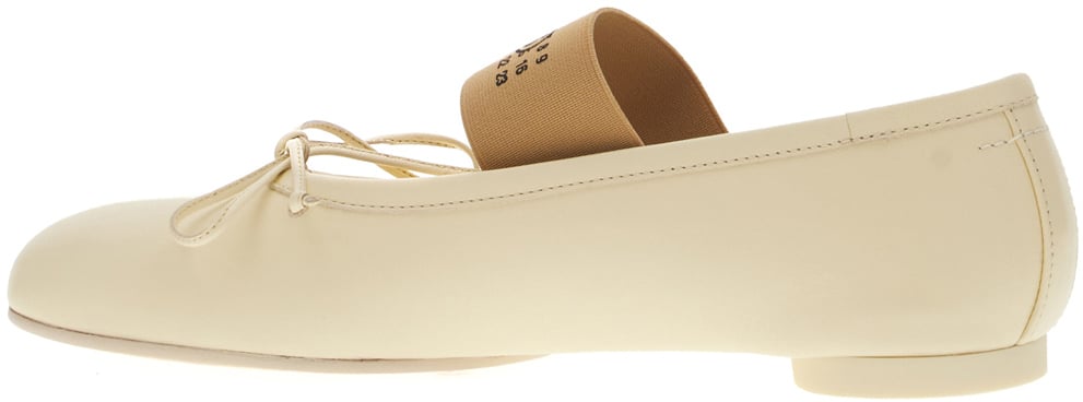 Maison Margiela Mm6 Ivory nappa leather Anatomic ballerinas Neutraal