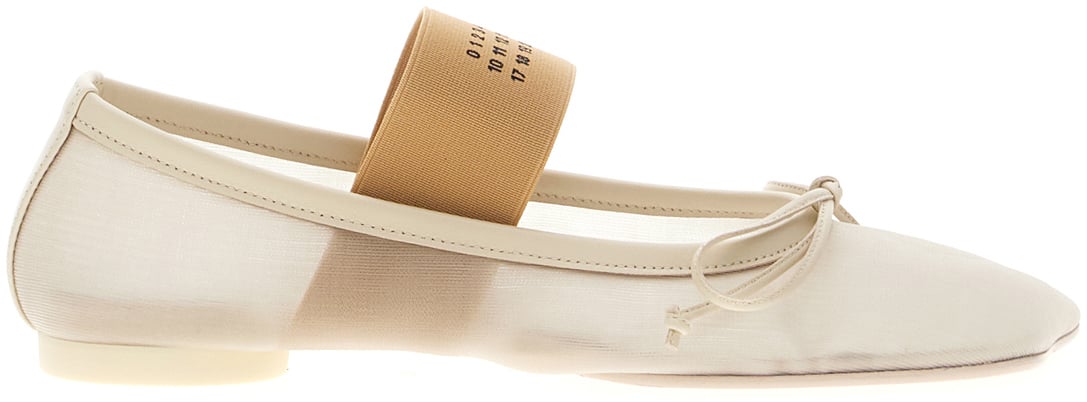 Maison Margiela Mm6 White mesh ballerinas Wit