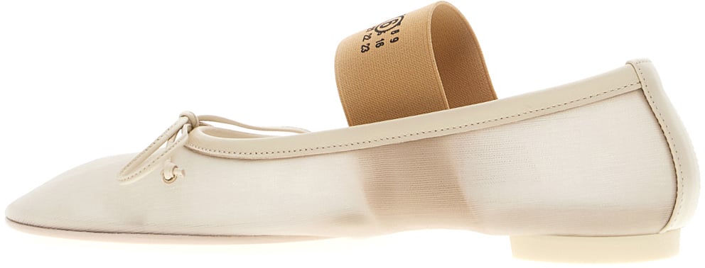 Maison Margiela Mm6 White mesh ballerinas Wit