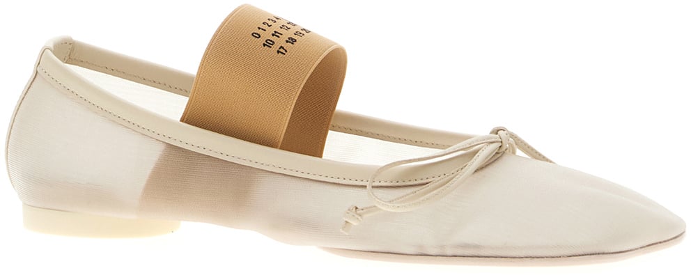 Maison Margiela Mm6 White mesh ballerinas Wit
