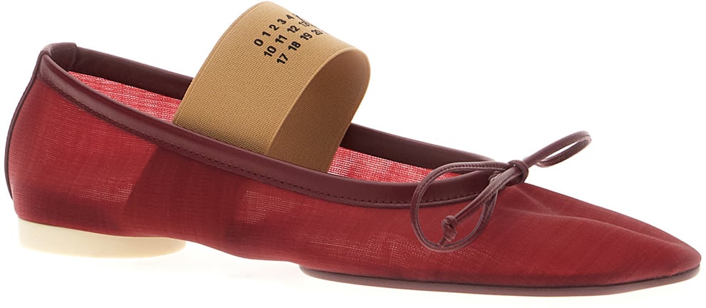 Maison Margiela Mm6 Red mesh ballerinas Rood