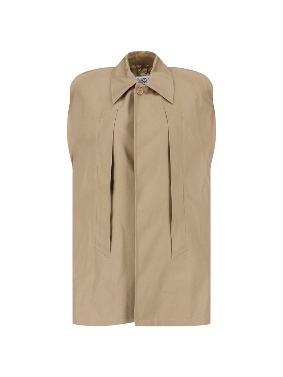 Maison Margiela Boxy Beige Jacket with Padded Shoulders Neutraal
