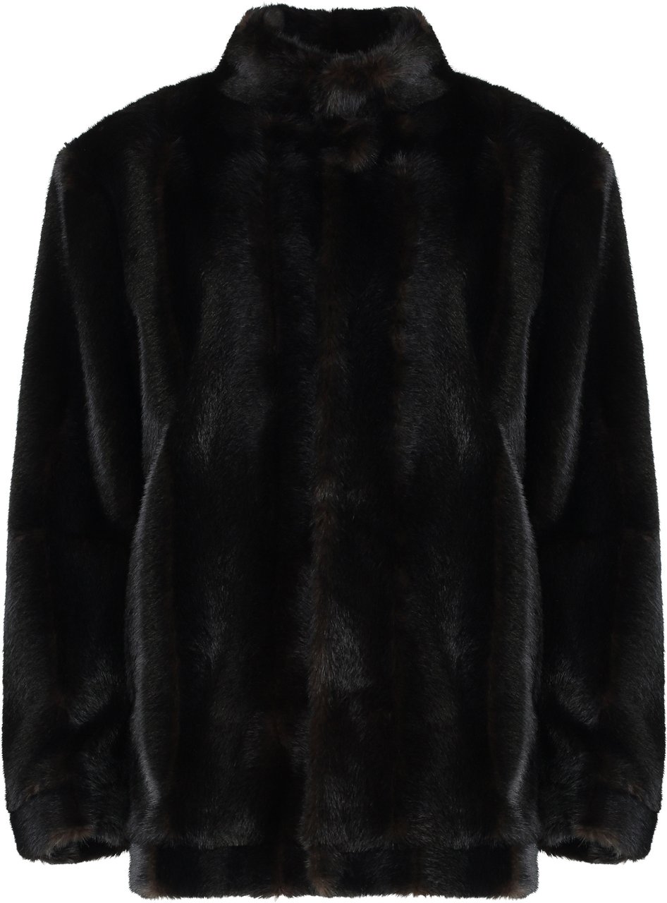Maison Margiela Faux fur jacket Bruin