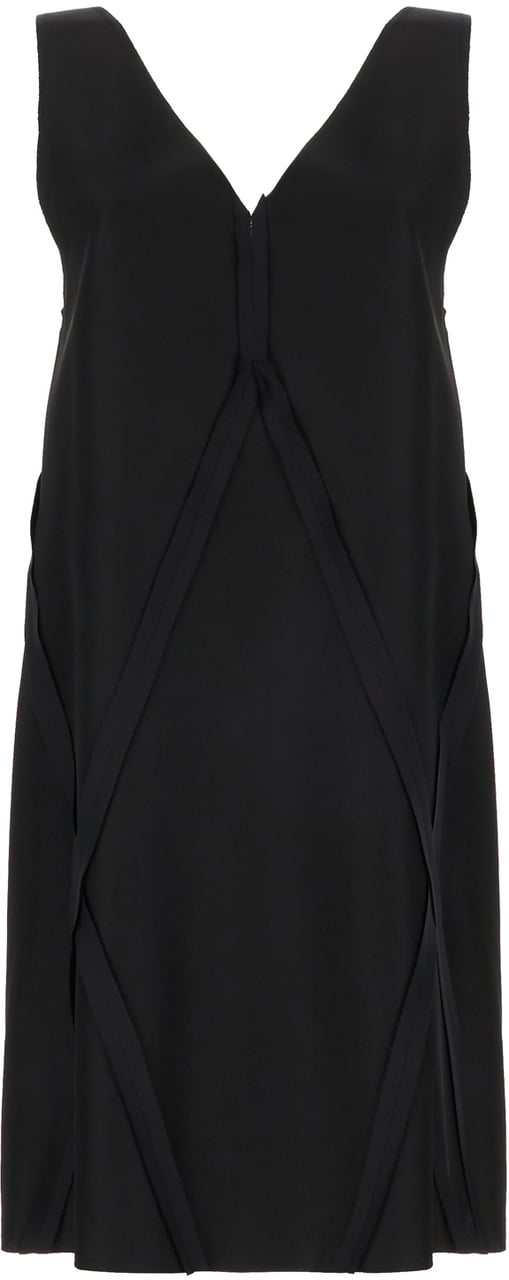 Maison Margiela Mm6 Black acetate blend mini dress Zwart