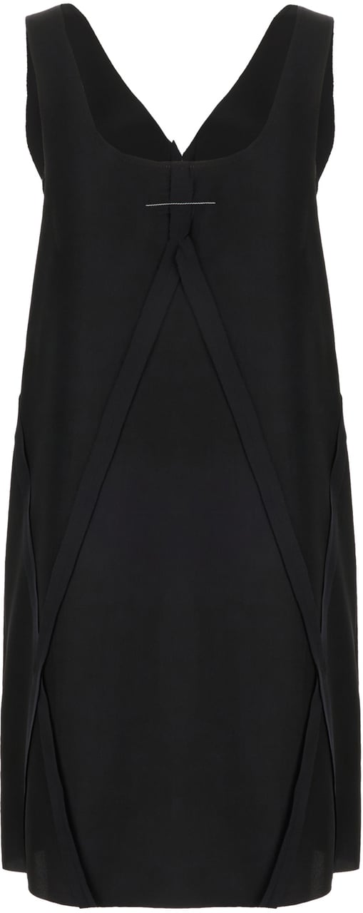 Maison Margiela Mm6 Black acetate blend mini dress Zwart