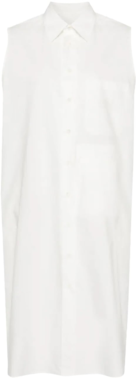Maison Margiela Maxi Dress Cotton Poplin White Wit