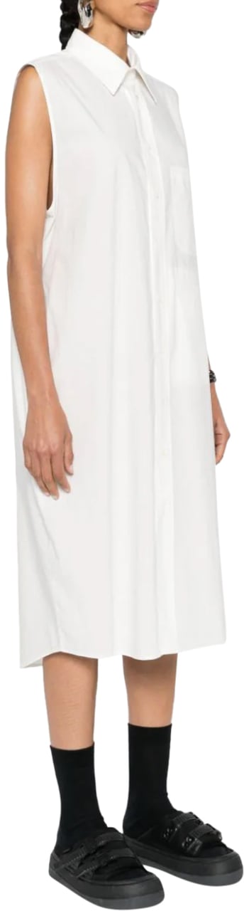 Maison Margiela Maxi Dress Cotton Poplin White Wit