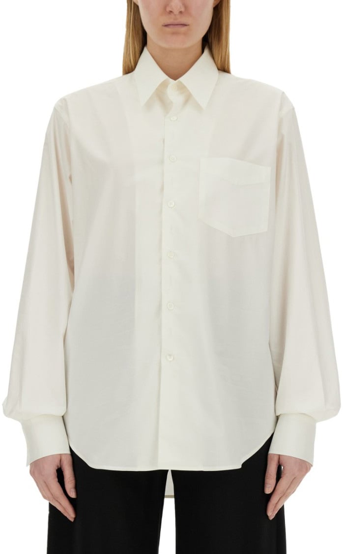 Maison Margiela White Cotton Oversize Fit Shirt Wit