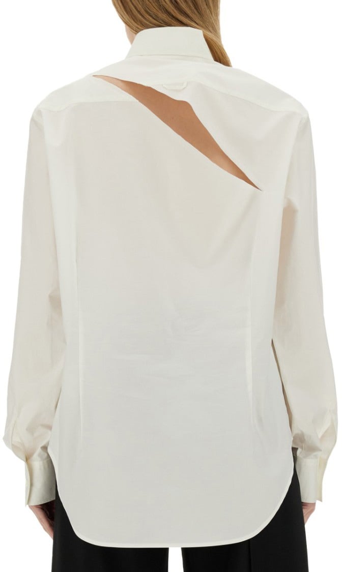 Maison Margiela White Cotton Oversize Fit Shirt Wit