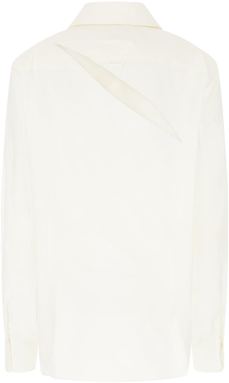Maison Margiela Mm6 Ivory poplin shirt Neutraal