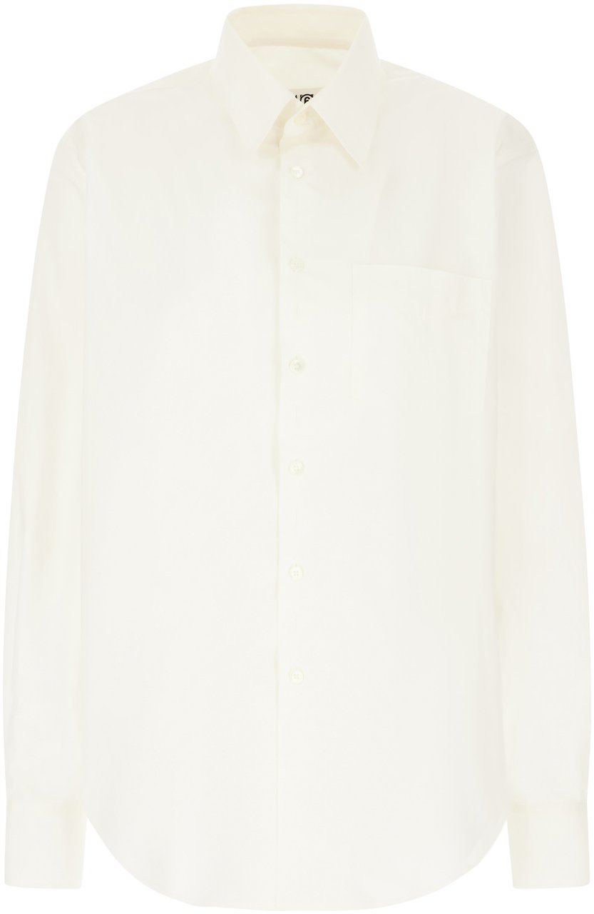 Maison Margiela Mm6 Ivory poplin shirt Neutraal