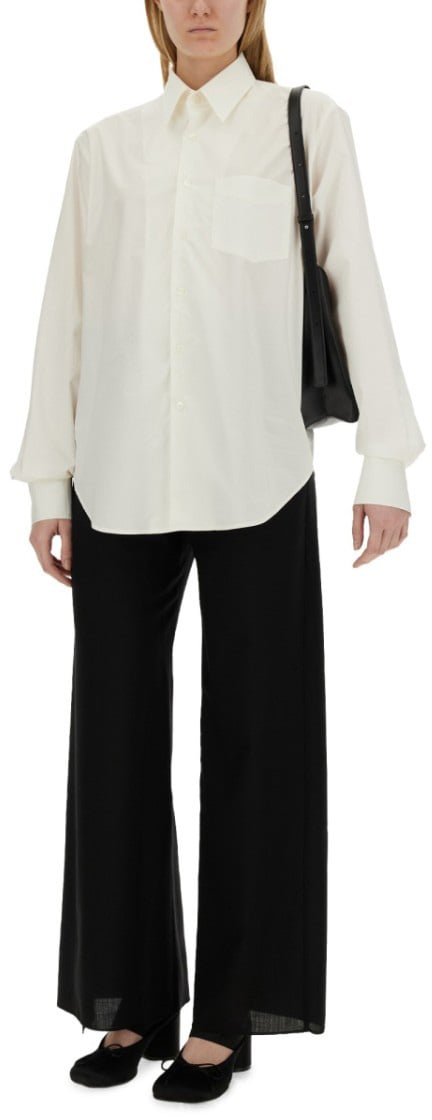 Maison Margiela White Cotton Oversize Fit Shirt Wit