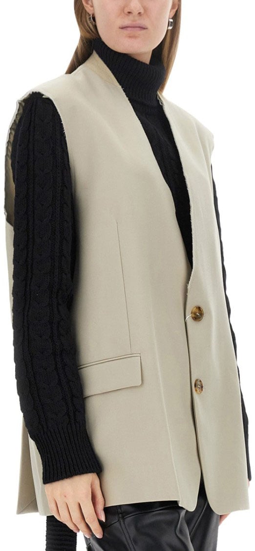 Maison Margiela Single-Breasted Vest Neutraal