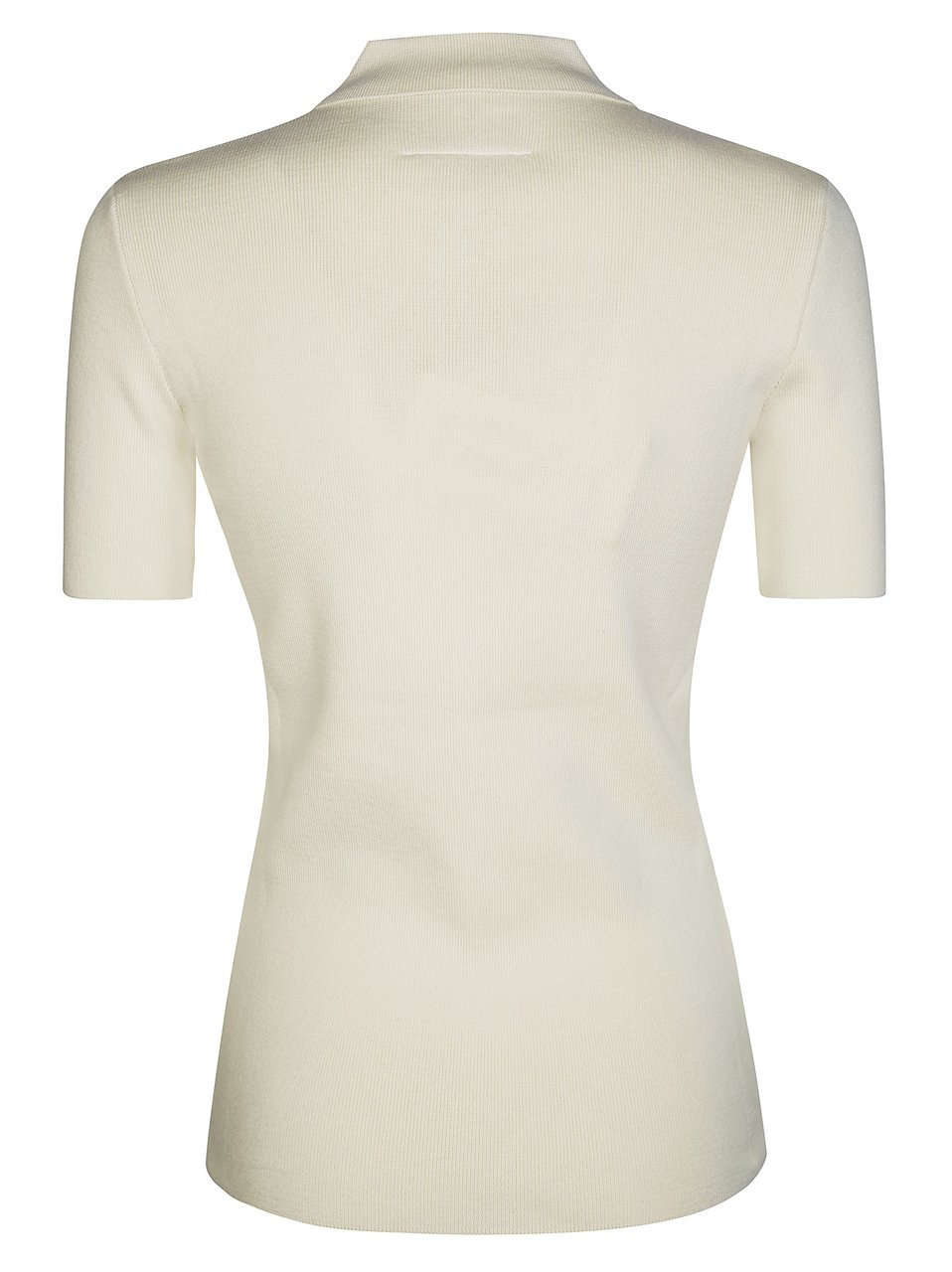 Maison Margiela Ribbed Texture Fitted Chest Pocket Polo Shirt Grijs