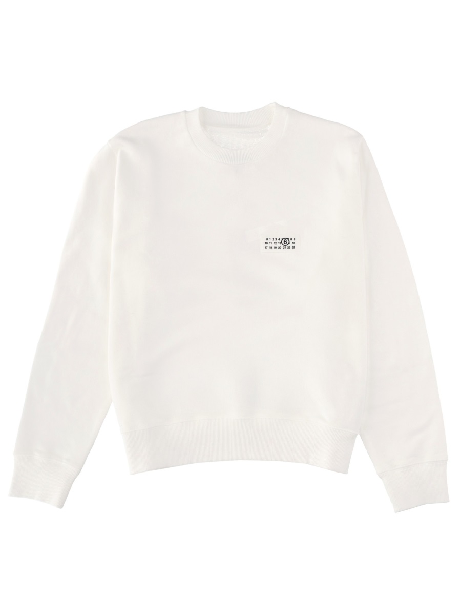 Maison Margiela White Relaxed Logo Cotton Sweatshirt Wit