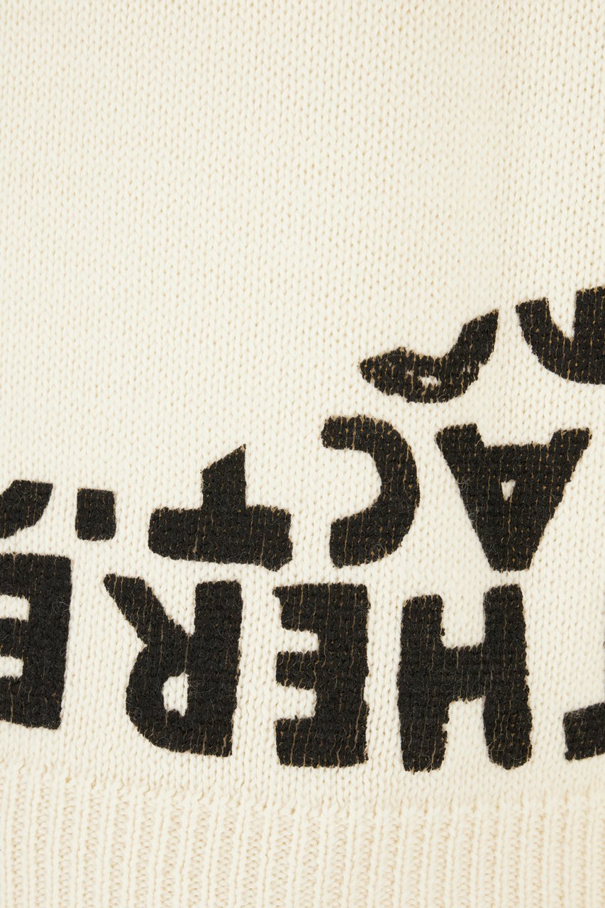 Maison Margiela Mm6 Ivory acrylic and wool sweater Neutraal