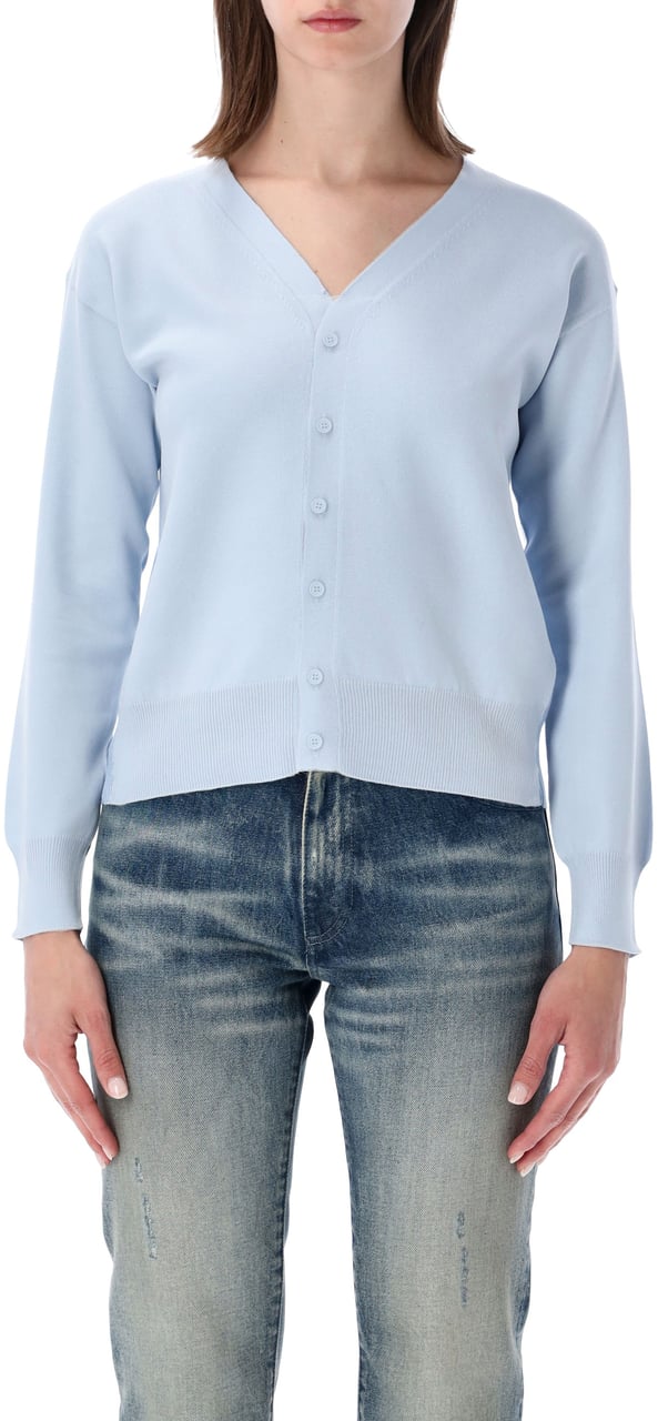 Maison Margiela Cardigan Pressed Blu Lichtblauw