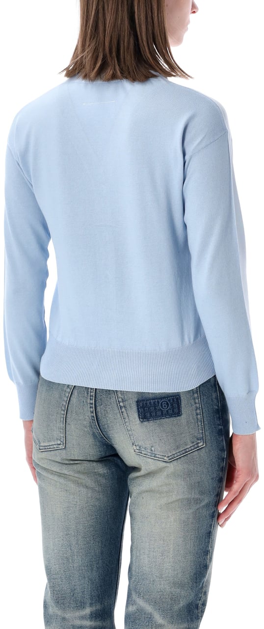 Maison Margiela Cardigan Pressed Blu Lichtblauw