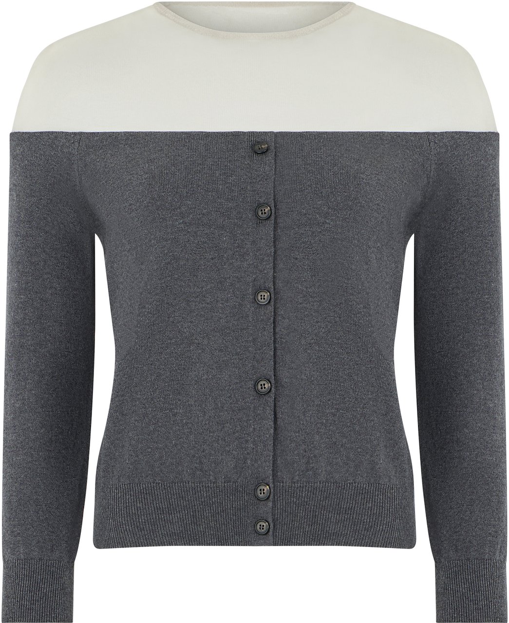 Maison Margiela Cotton cardigan with transparent insert Grijs