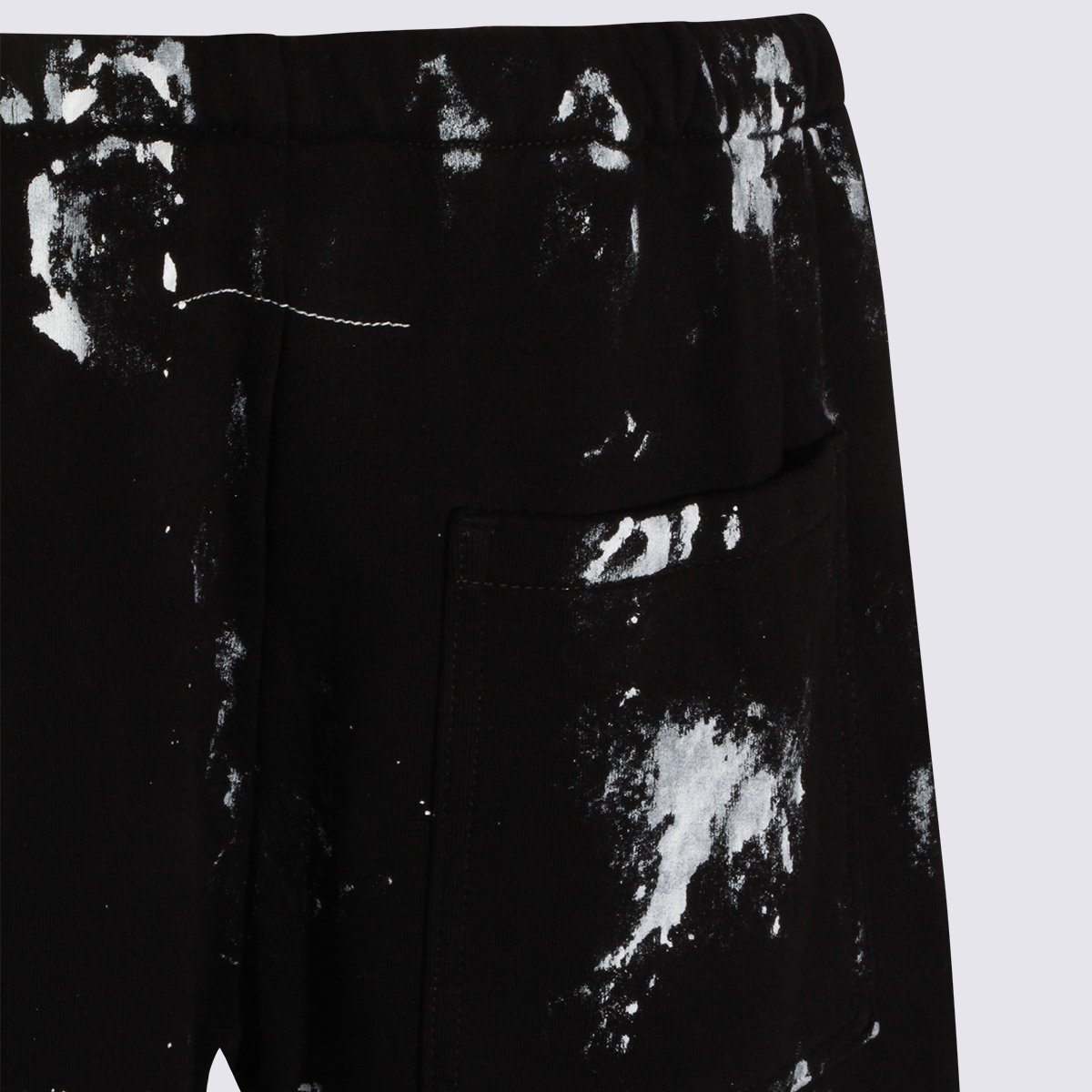 Maison Margiela Relaxed Straight-Leg Pants With Abstract Splatter Pattern Zwart