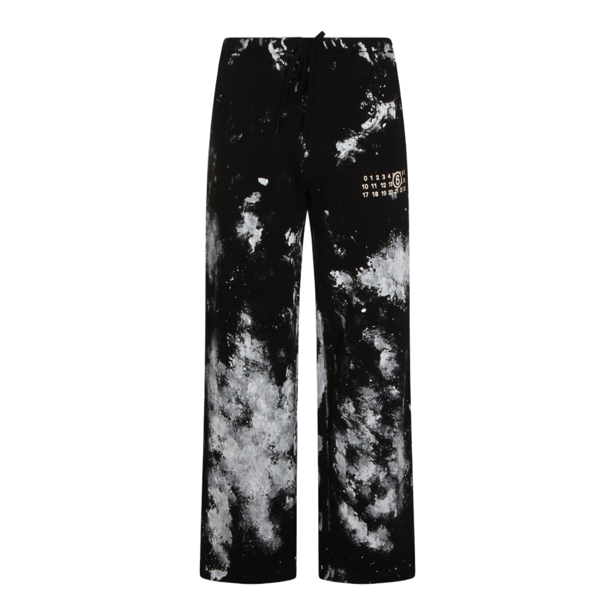 Maison Margiela Relaxed Straight-Leg Pants With Abstract Splatter Pattern Zwart