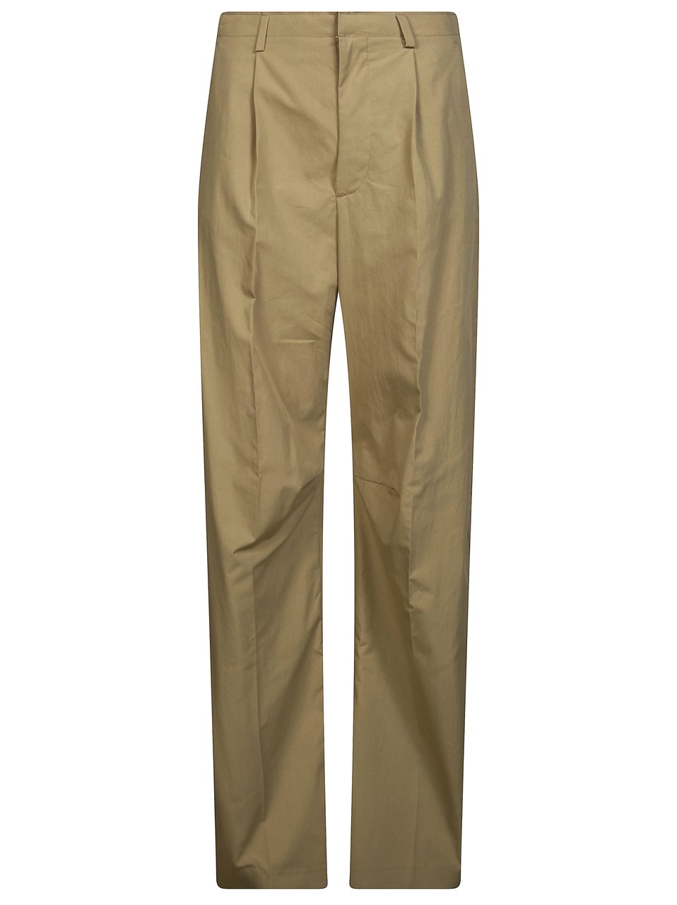 Maison Margiela High Waist Straight Leg Subtle Pleats Pants Bruin