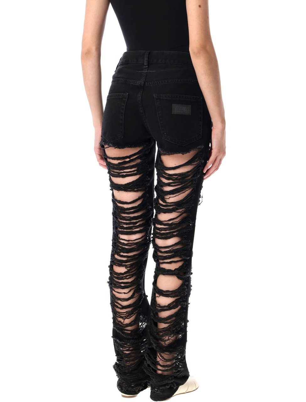 Maison Margiela Skinny Denim Broken Nero Zwart