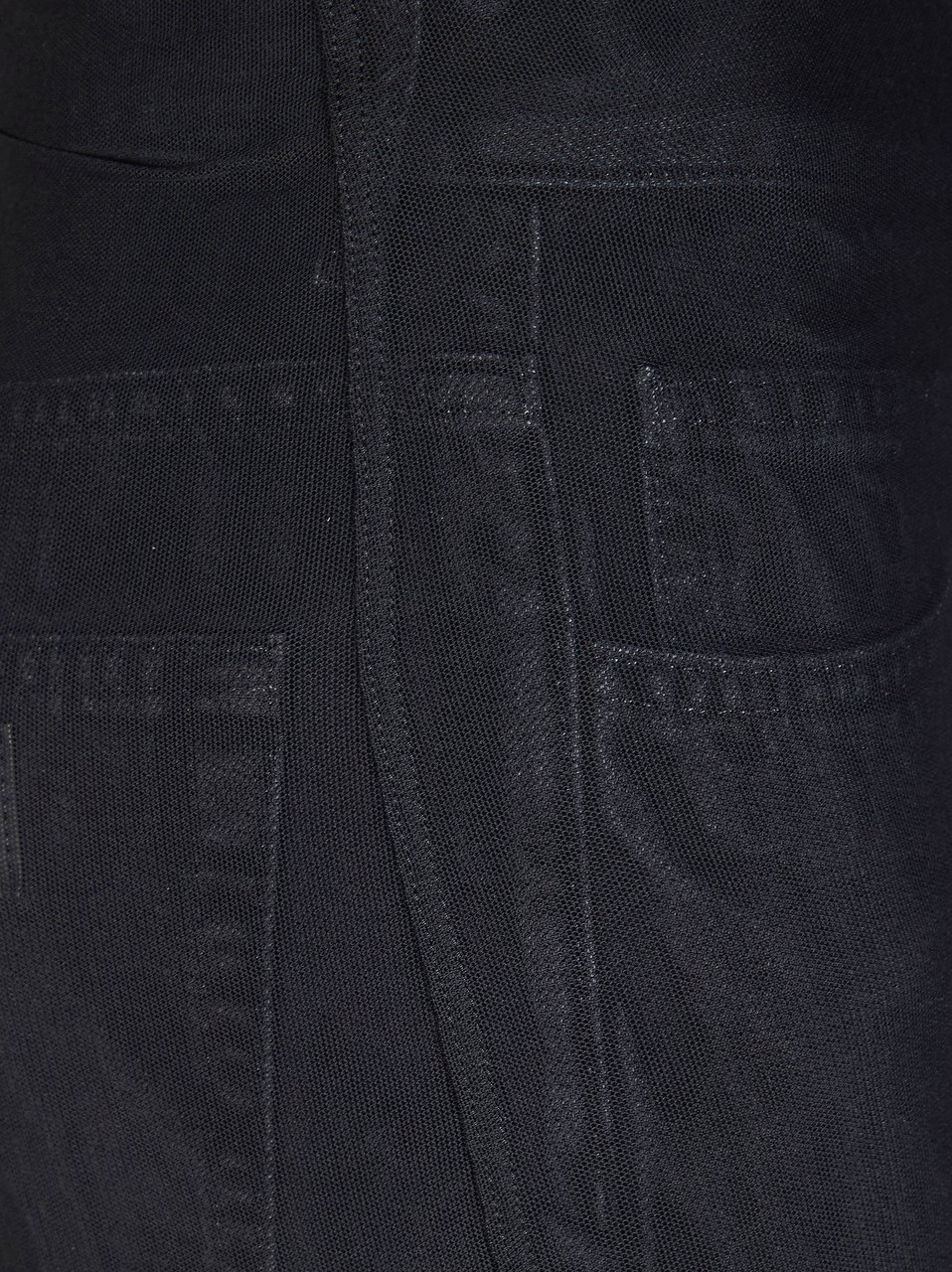 Maison Margiela Black Layered Skirt Panel Straight Jeans Zwart