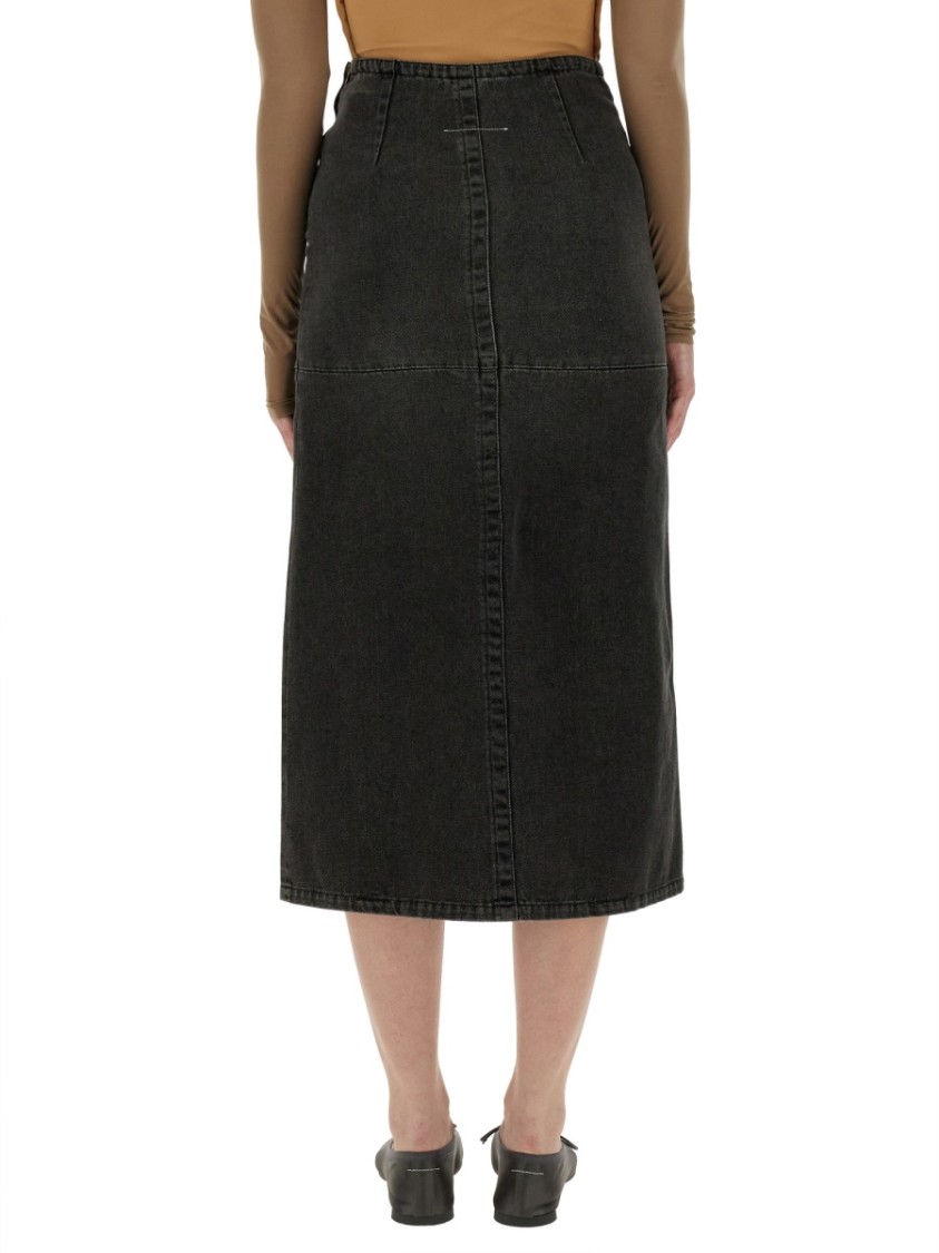 Maison Margiela Long Denim Skirt Grijs