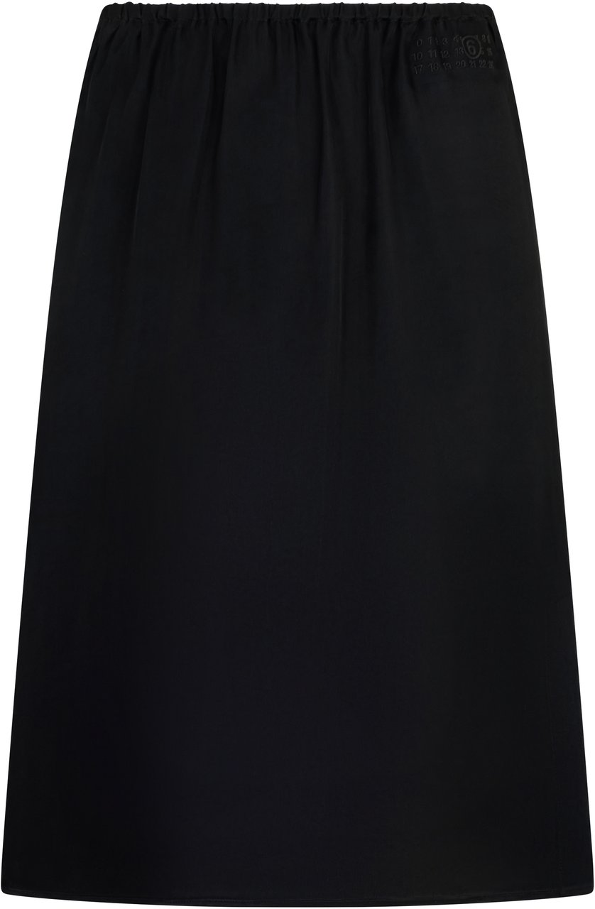 Maison Margiela Midi skirt in satin Zwart