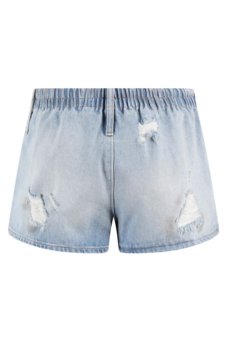 Maison Margiela Vintage-Inspired Distressed Denim Shorts Blauw