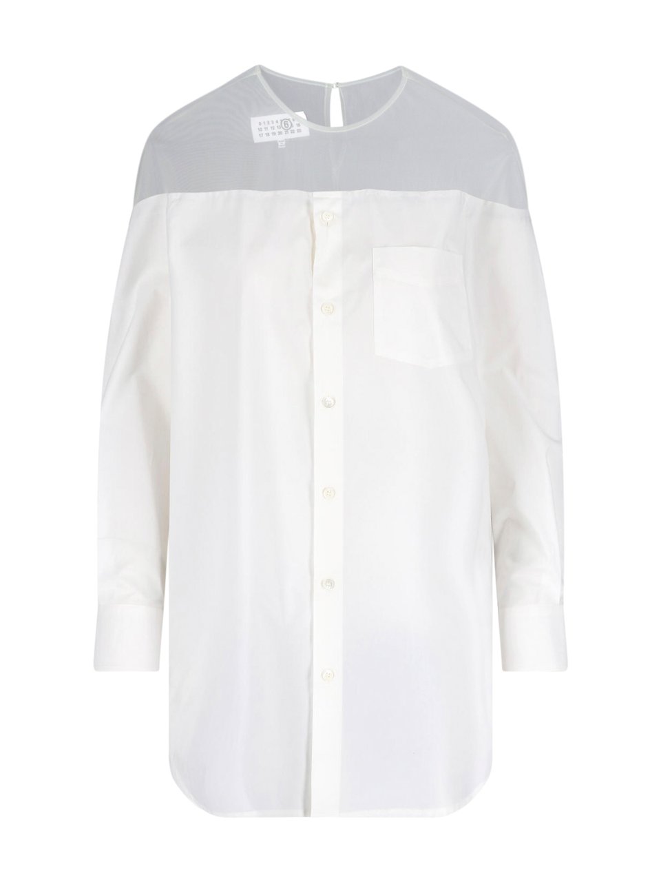 Maison Margiela White Minimalist Sheer Yoke Button-Down Top Wit