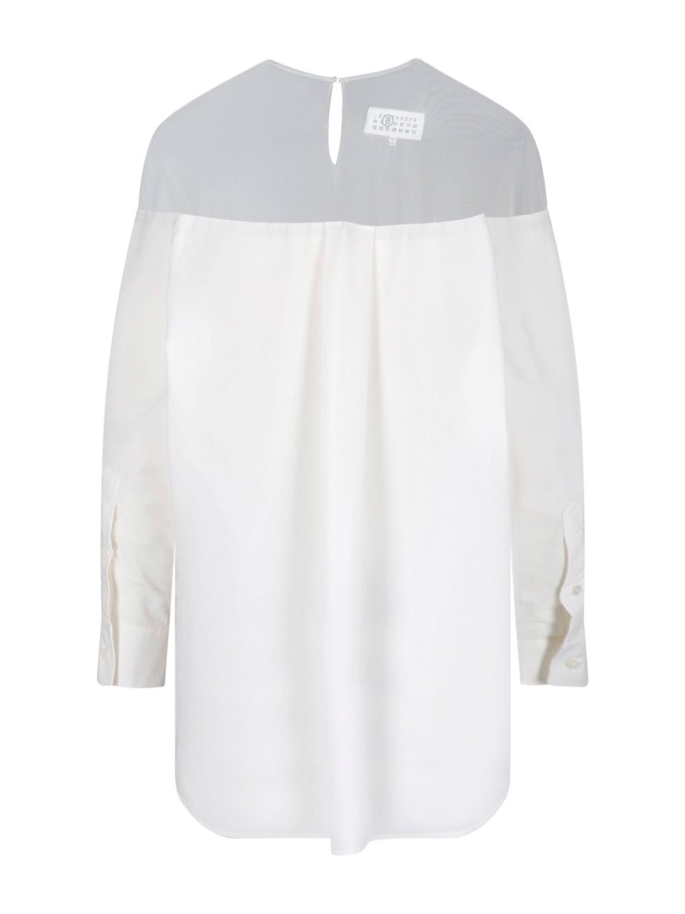 Maison Margiela White Minimalist Sheer Yoke Button-Down Top Wit