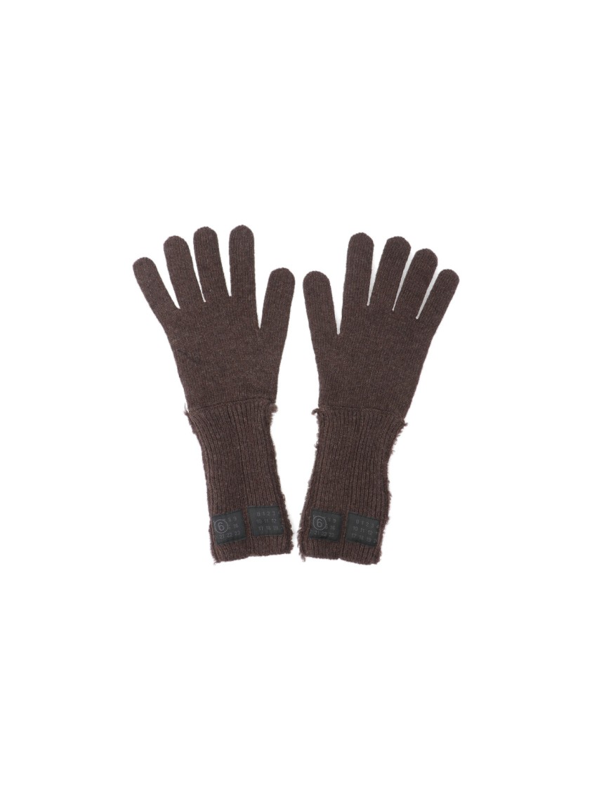 Maison Margiela Classic Brown Gloves With Smooth Texture Bruin