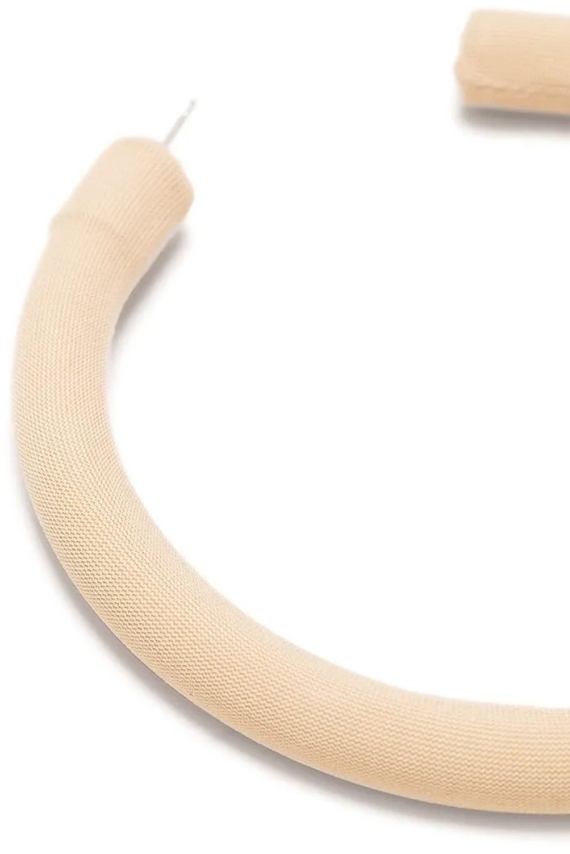 Maison Margiela Mm6 Large Open Hoop Earrings Beige