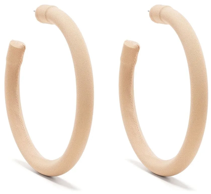 Maison Margiela Mm6 Large Open Hoop Earrings Beige