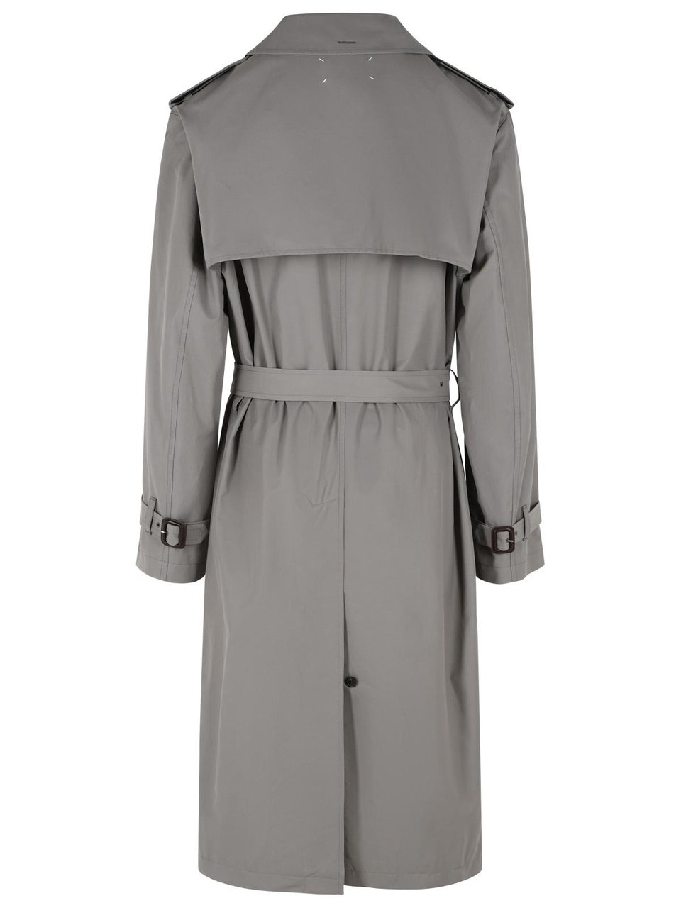 Maison Margiela Double-Breasted Grey Trench Coat with Tailored Fit Grijs
